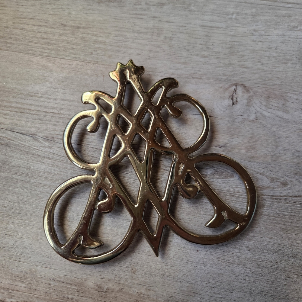 SOLD Virginia Metalcrafter Solid Brass Trivet (RARE) ANDREW JACKSO President